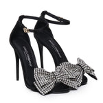 Sandalo in raso con ricamo strass CR1793 A9S438S488 DOLCE & GABBANA 