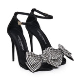 Sandalo in raso con ricamo strass CR1793 A9S438S488 DOLCE & GABBANA 