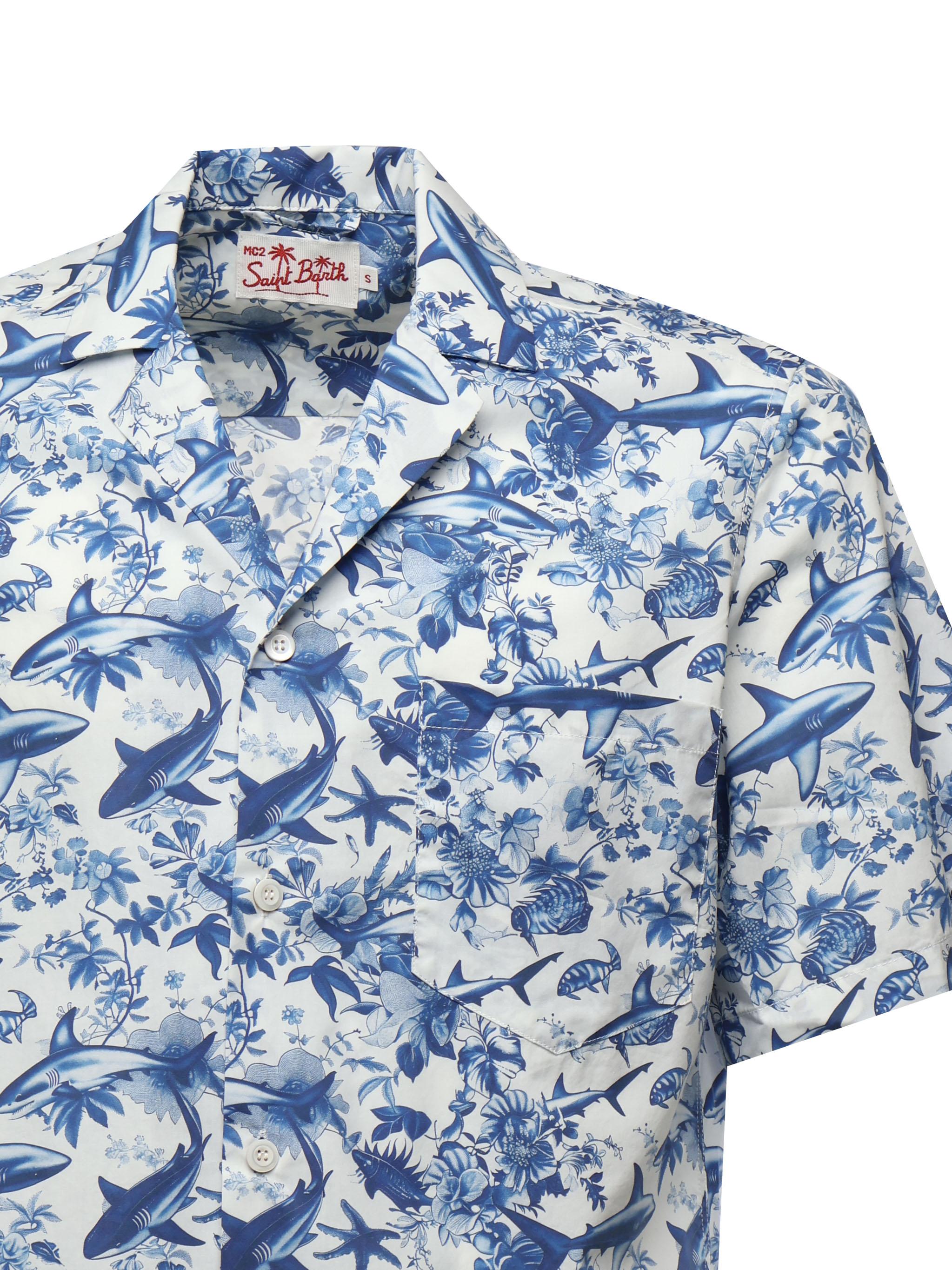 Camicia Kalea con stampa squali KALE001 01127H MC2 SAINT BARTH 