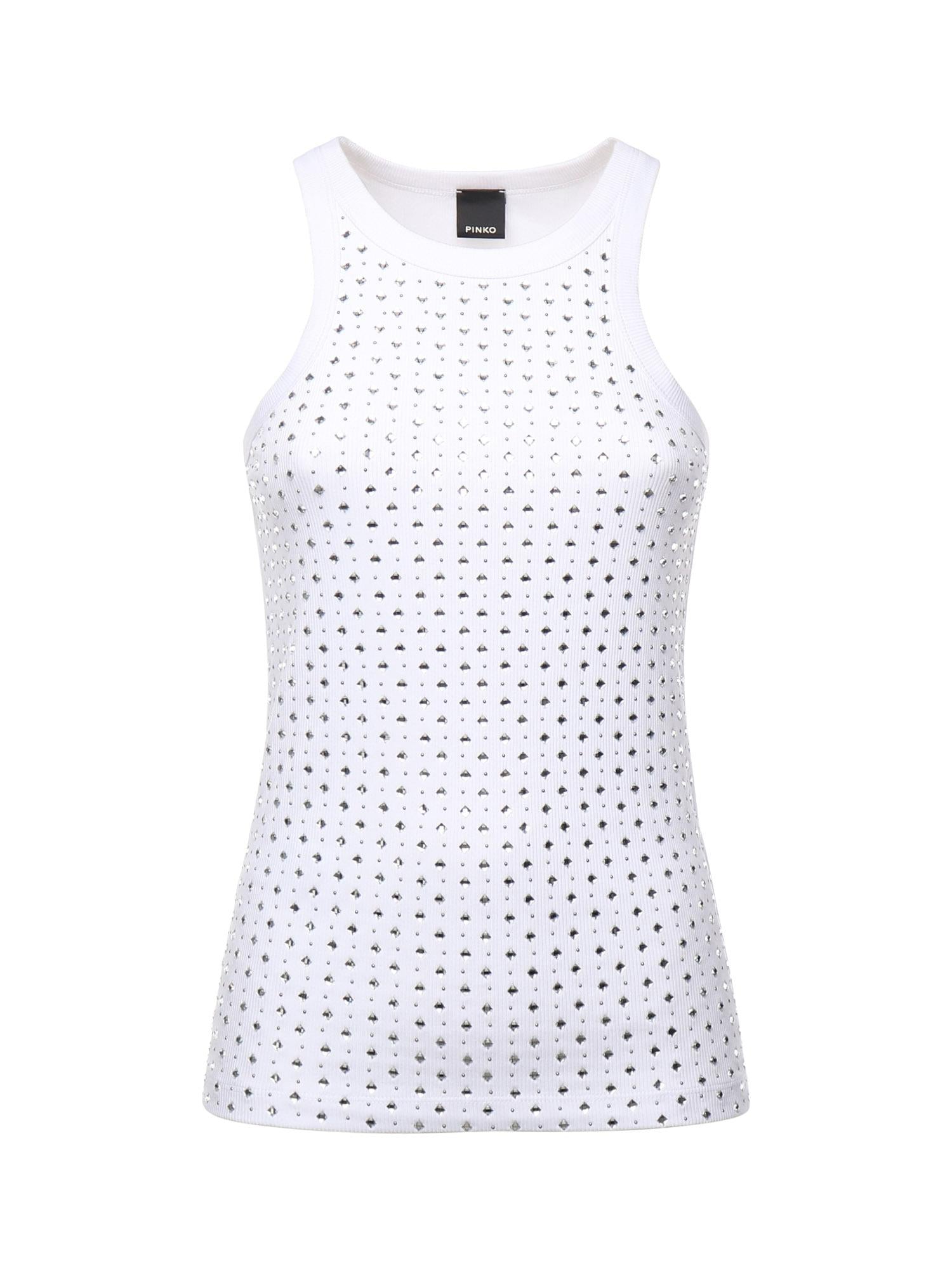Canotta con strass e borchie<BR/><BR/> 105928 A2XYZ04 PINKO 