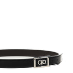 Cintura reversibile Gancini in pelle di vitello 670421 780463001 FERRAGAMO 