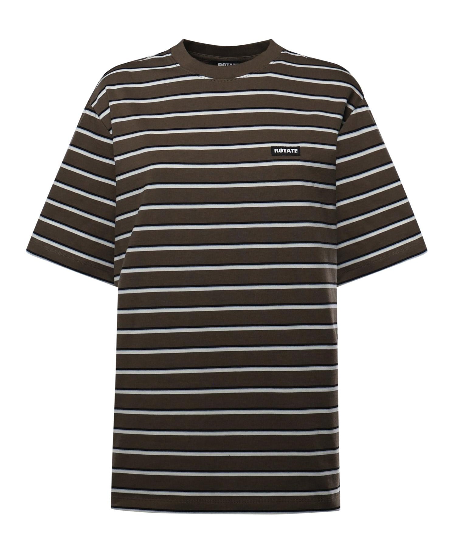 T-shirt in jersey di cotone a righe 115318 2476 ROTATE 