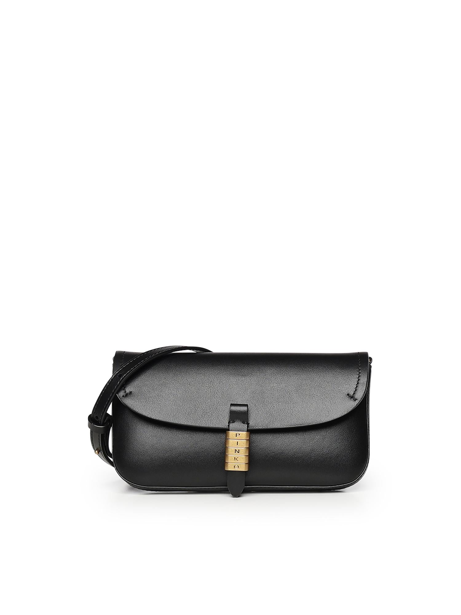 Borsa a spalla media Saddle Flat in pelle 105349 A1ZXZ99Q PINKO 
