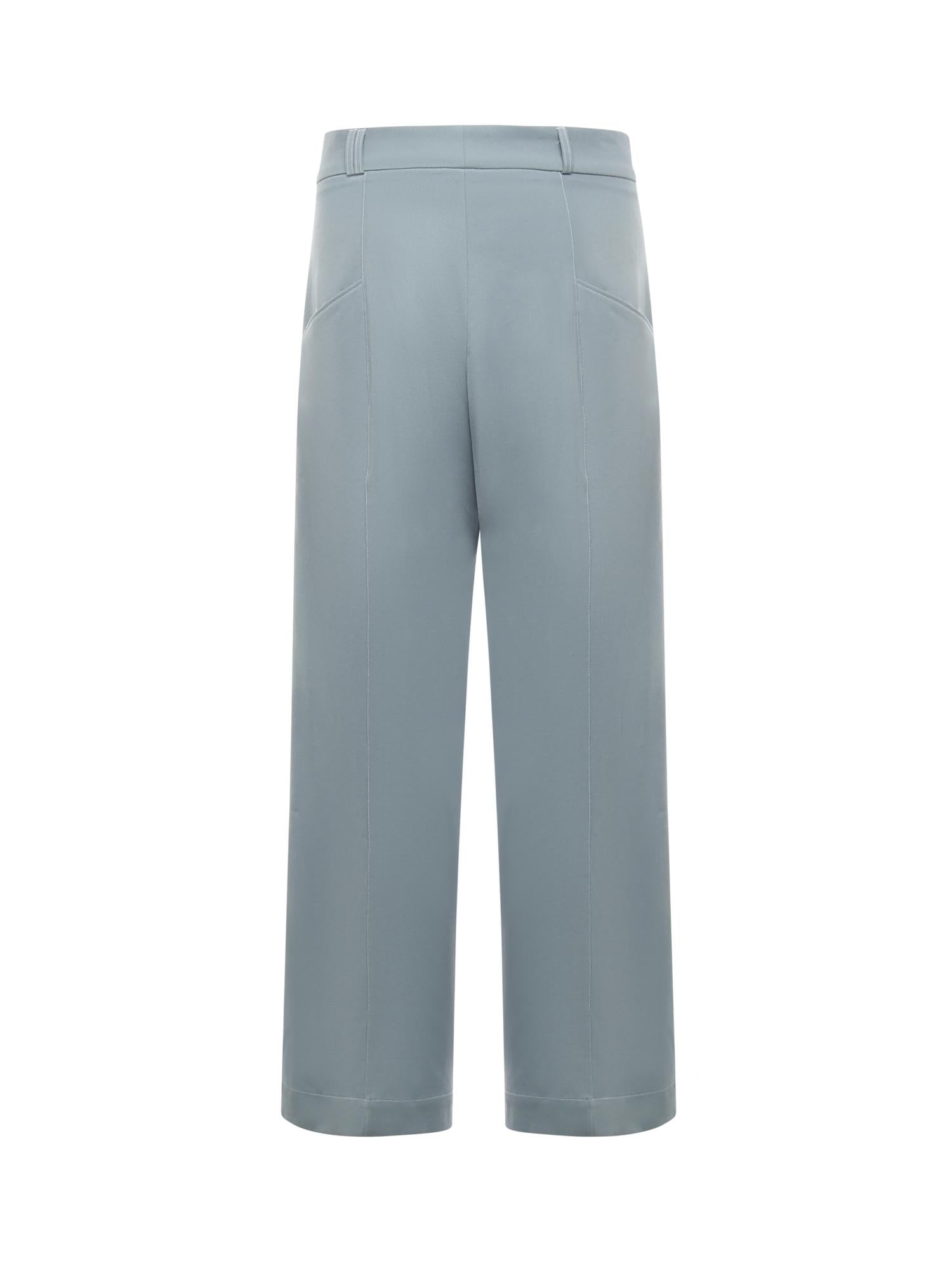 Pantaloni super loose con pinces PT016V1 BLU BONSAI 