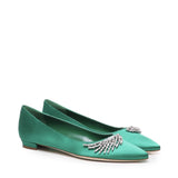 Ballerine Pluma in raso con fibbia gioiello 124-2671-0005 -3206 MANOLO BLAHNIK 