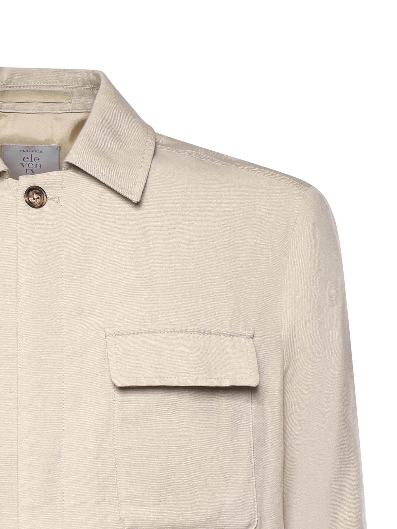 Overshirt in lyocell e lino M75GIAK08TES0M116 02 ELEVENTY 