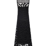 Abito midi senza maniche in crochet geometrico 106361 A354Z99 PINKO 
