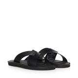 Sandali crossed in pelle e nastro con logo X4P124 XN787K001 EMPORIO ARMANI 