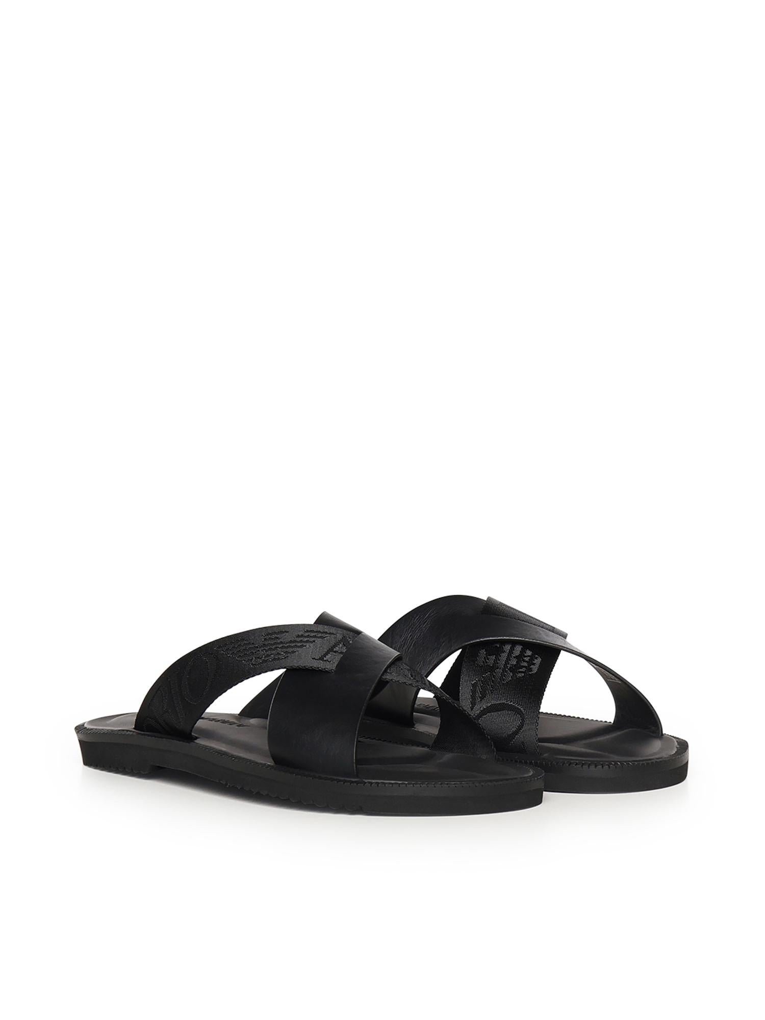 Sandali crossed in pelle e nastro con logo X4P124 XN787K001 EMPORIO ARMANI 