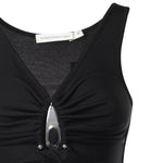 Top Crystal in maglia a coste 25041333 BLACK CHRISTOPHER ESBER 