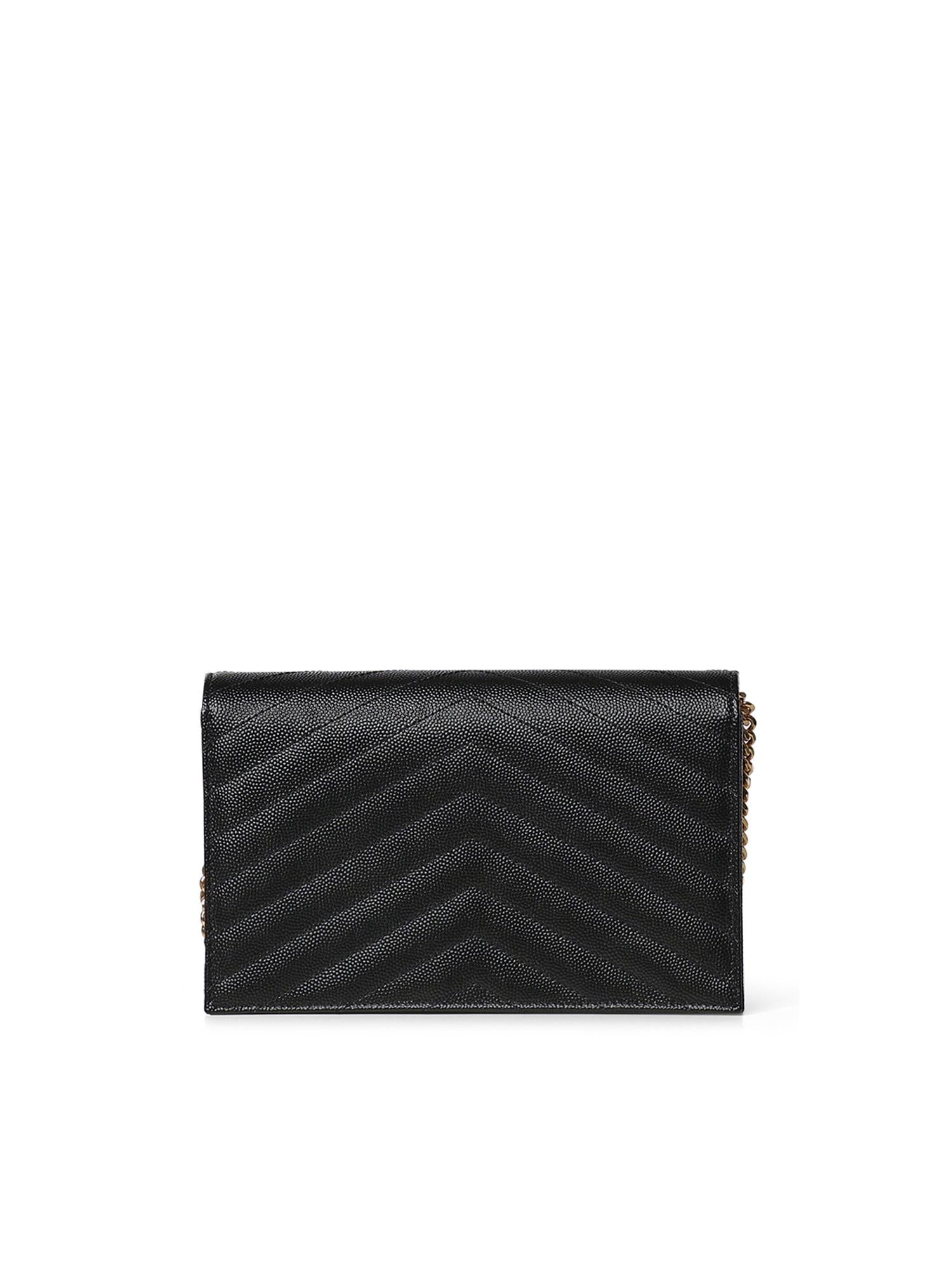 Pochette Envelope con catena Cassandre in pelle grain de poudre 857605 BOW011000 SAINT LAURENT 