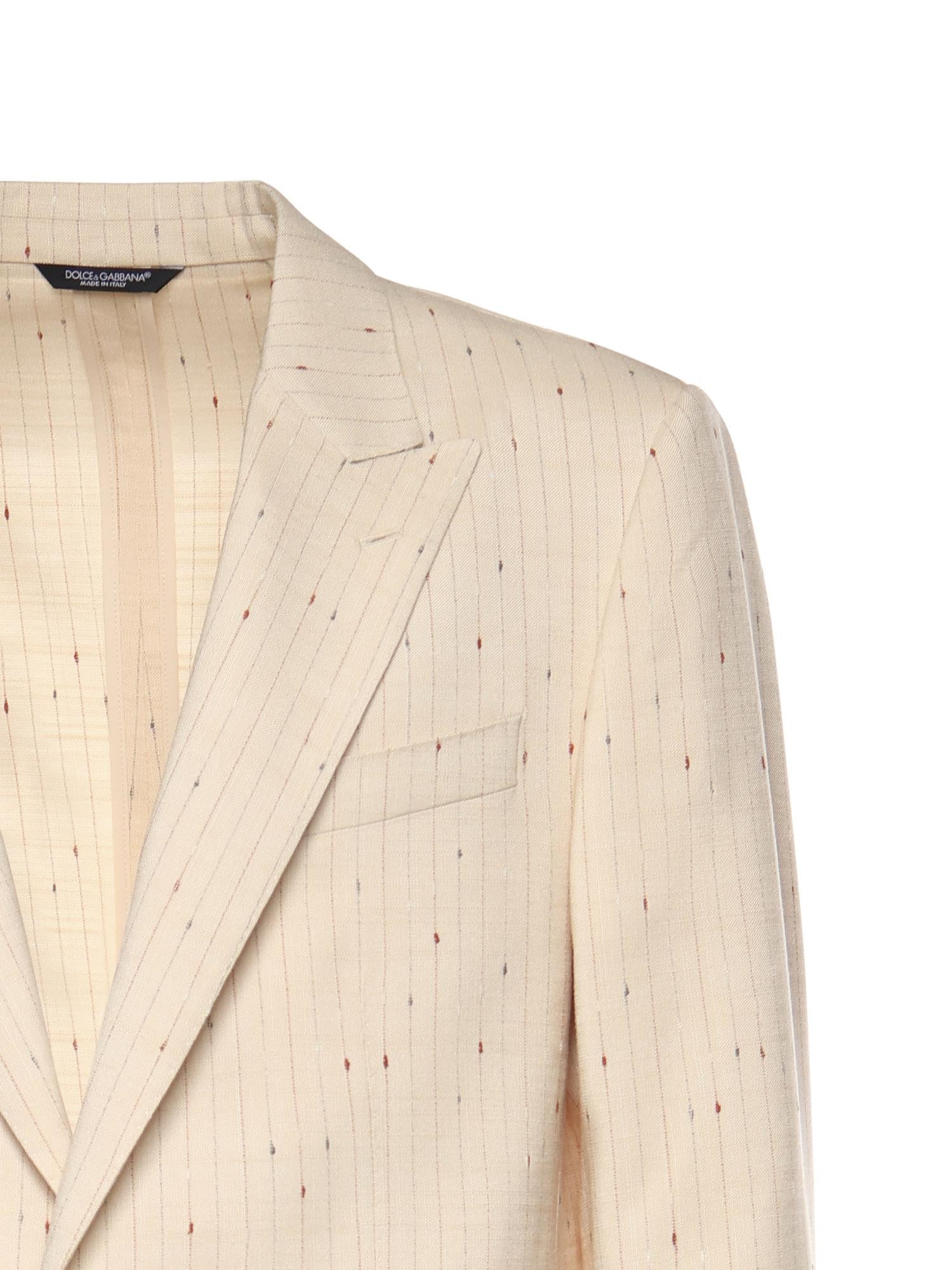 Giacca monopetto con lavorazione gessata G2NW0T FBMFWS8051 DOLCE & GABBANA 