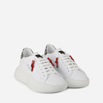 Sneakers Nemesis in nappa con lacci cerati NEMESIS2 PYTHONWHITE GIULIANO GALIANO 