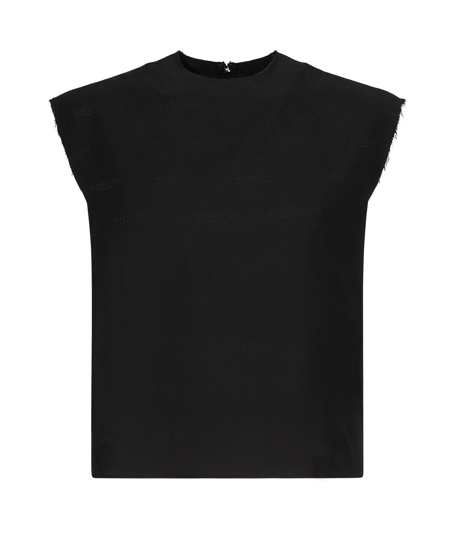 Top smanicato in jacquard di seta 838750 TSN091000 BALENCIAGA 