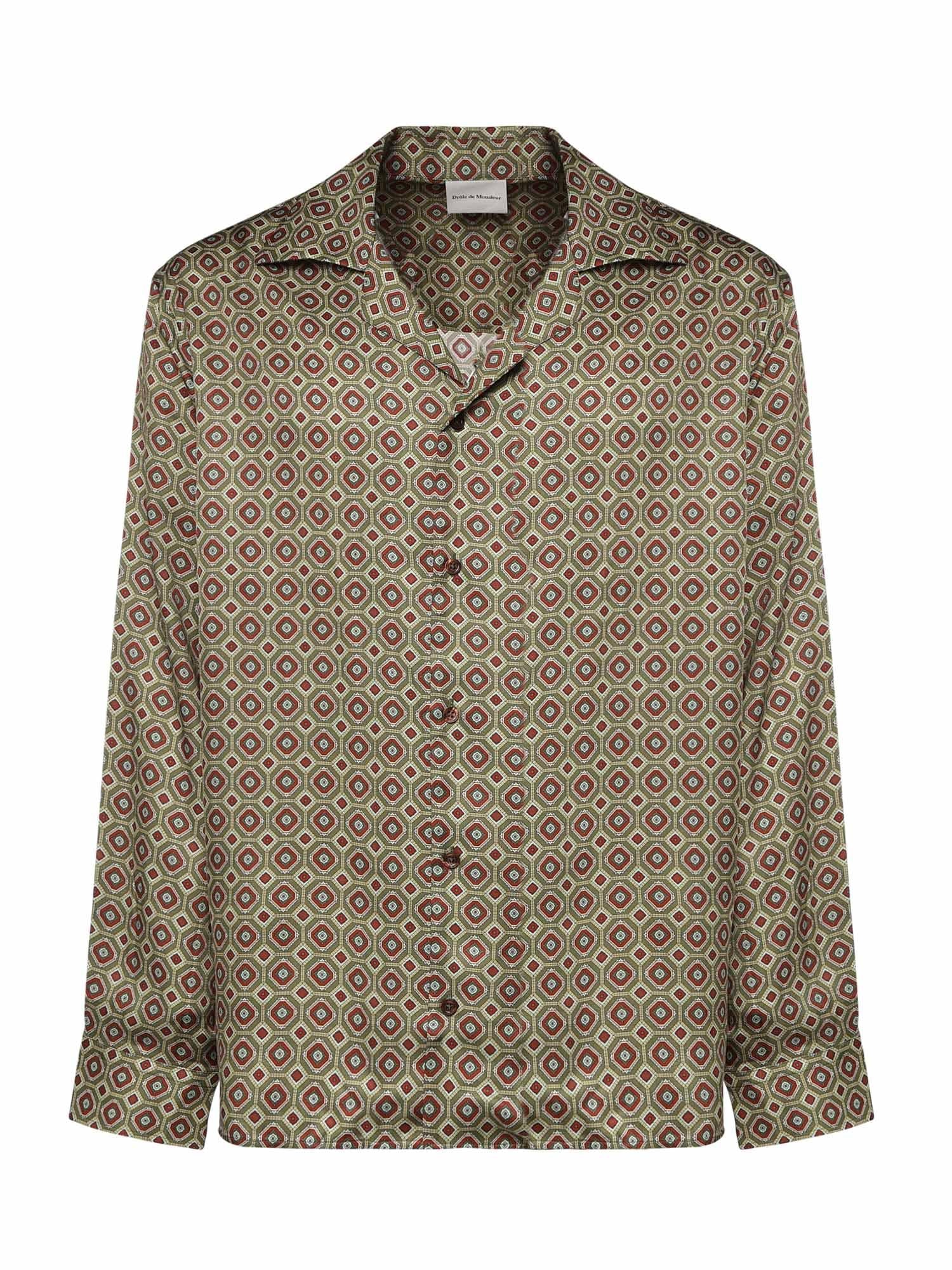 Camicia con stampa in viscosa KSH233VI032 KK Drôle de Monsieur 