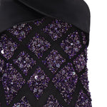 Abito a fascia in nylon con paillettes FW22-5463 -BLACK/PURPLE BLKPU RETROFÊTE 