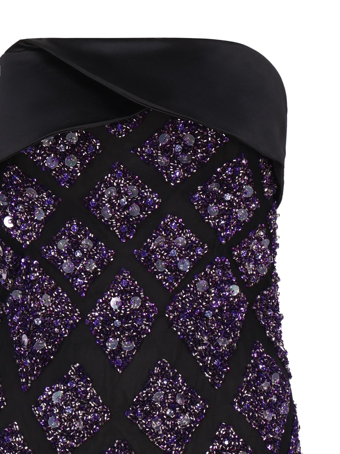 Abito a fascia in nylon con paillettes FW22-5463 -BLACK/PURPLE BLKPU RETROFÊTE 