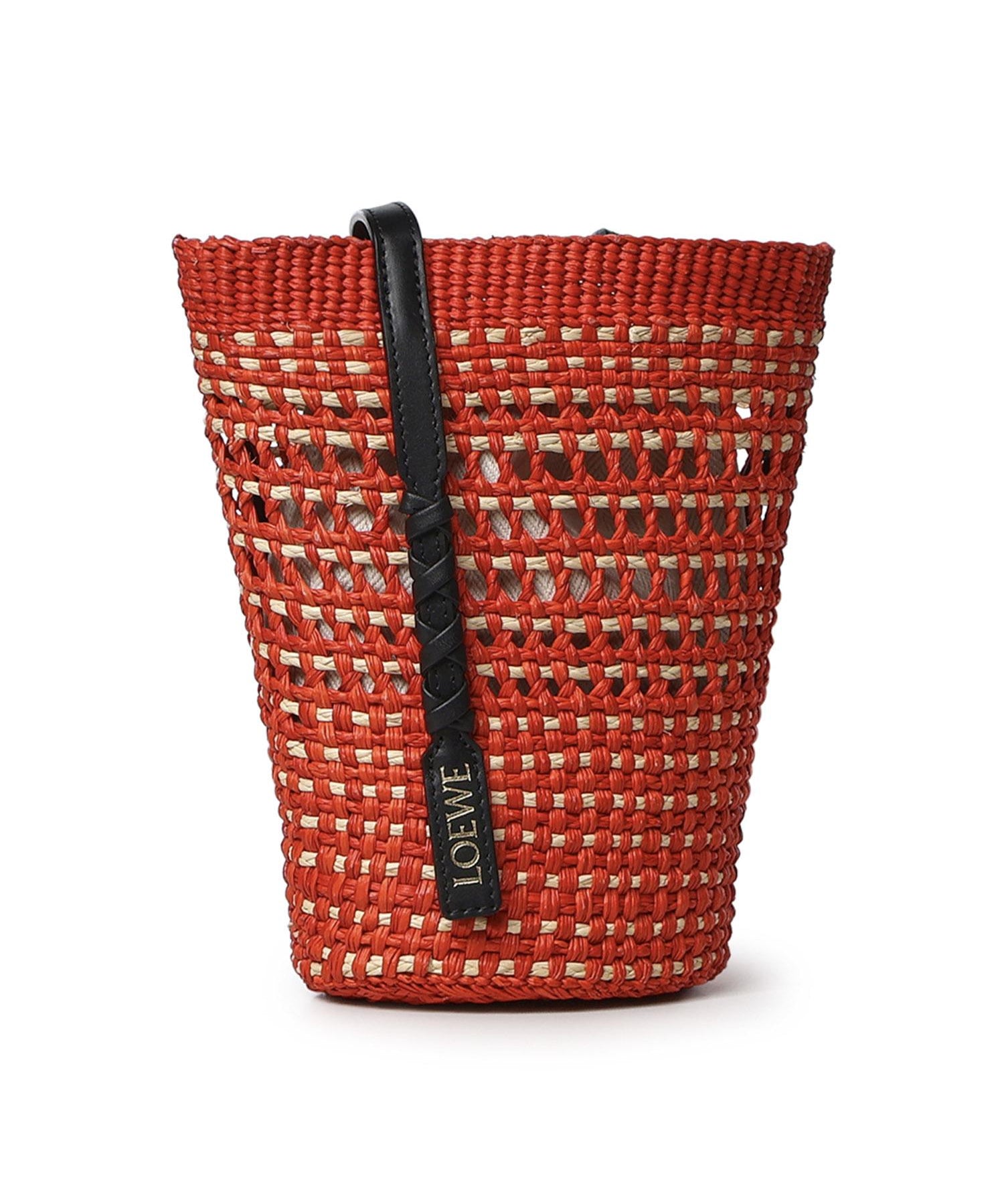 Borsa Braid media in palma Iraca e pelle di vitello C630IMBX02 7116 LOEWE 