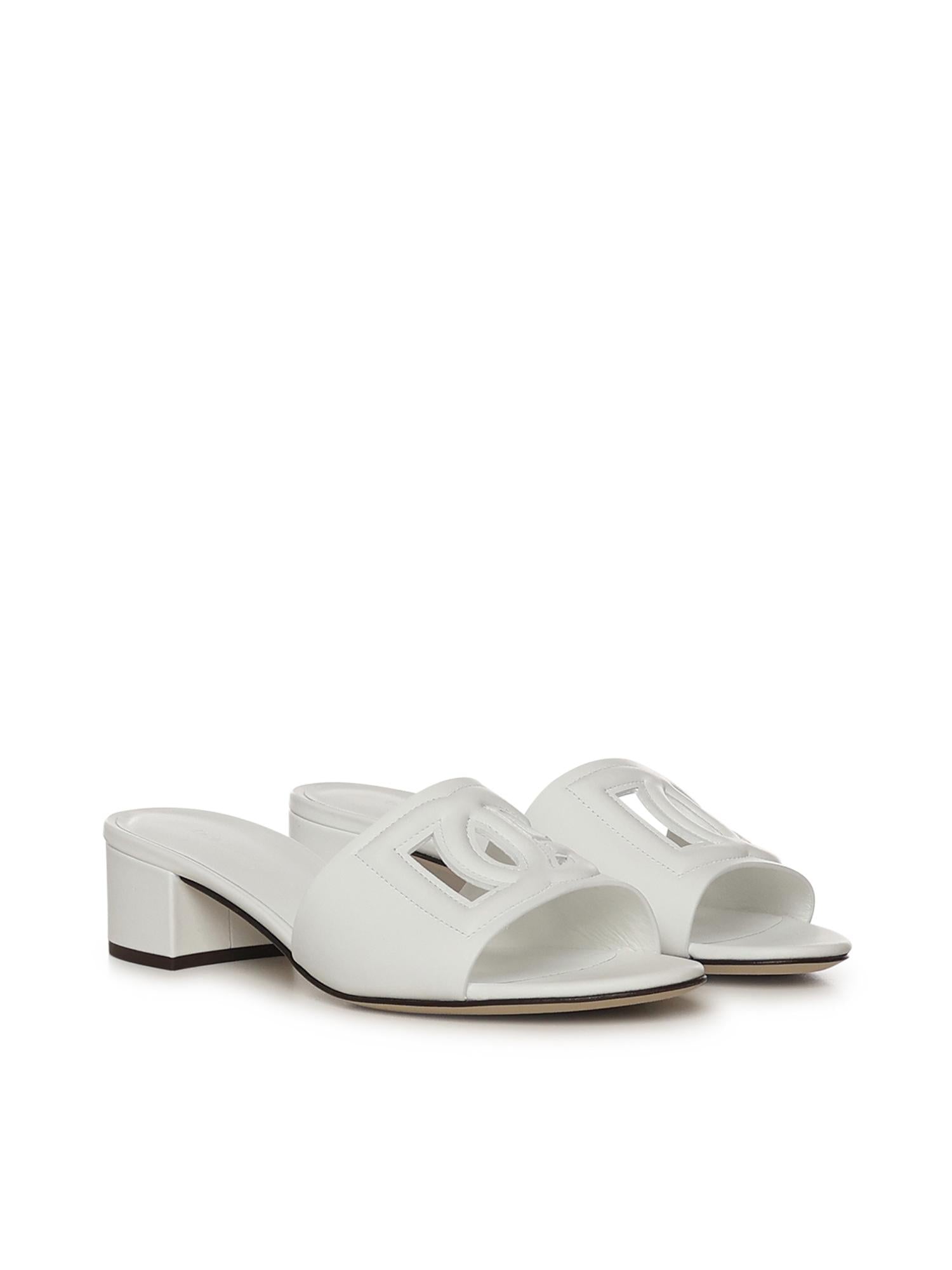 Mule in pelle di vitello e logo DG CR1755 AY32980001 DOLCE & GABBANA 