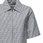 Giacca cropped in chambray FF jacquard<BR/> FLF790 ASMFF1SAT FENDI 
