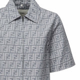 Giacca cropped in chambray FF jacquard<BR/> FLF790 ASMFF1SAT FENDI 