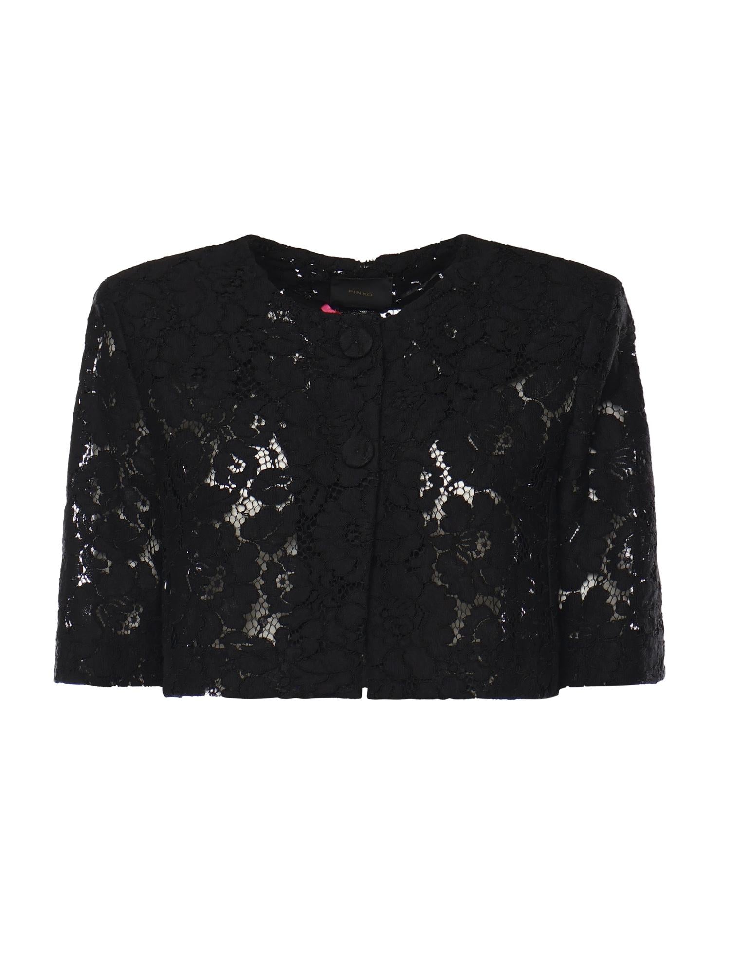 Giacca spencer in pizzo 106552 A330Z99 PINKO 