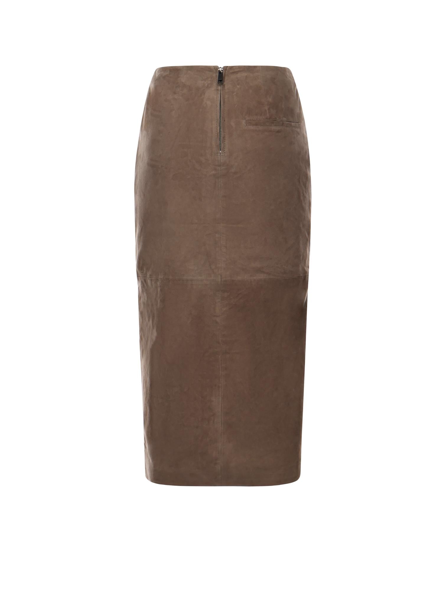 Gonna midi a tubino in pelle 115300 1683 ROTATE 