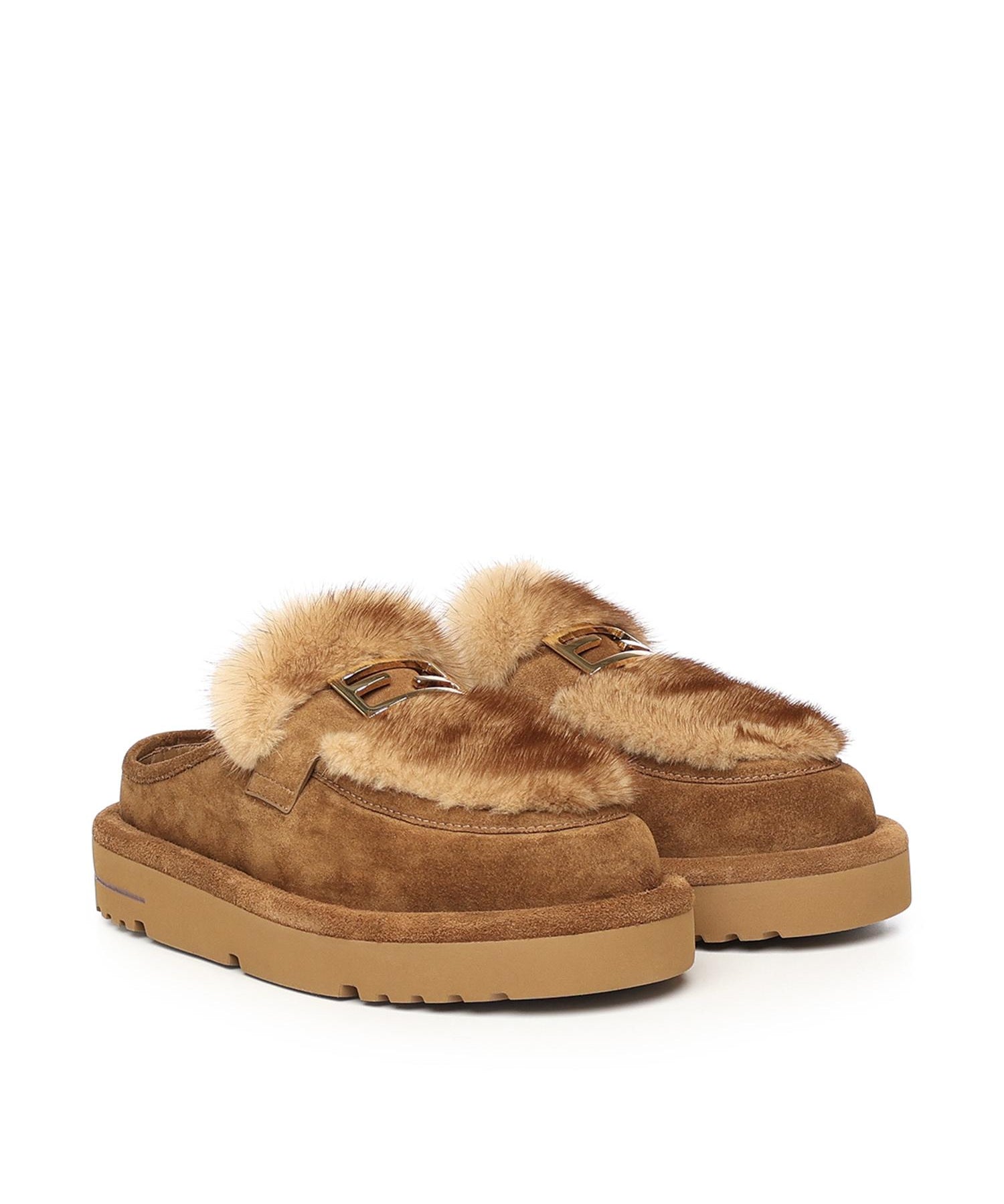 Sabot in camoscio e visone 8R8777 AYA0F1TP4 FENDI 