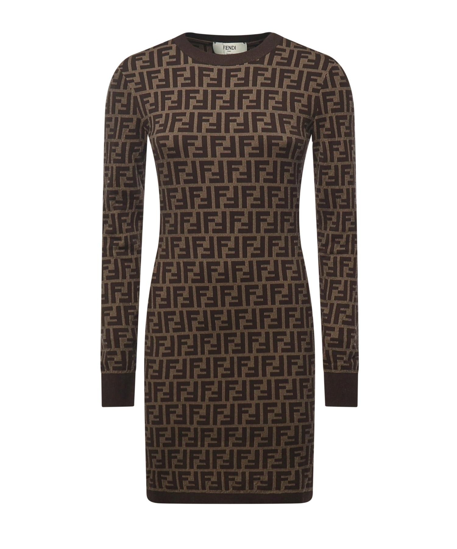 Abito in cotone con stampa logo all-over FZDC83 ASJTF0GGE FENDI 