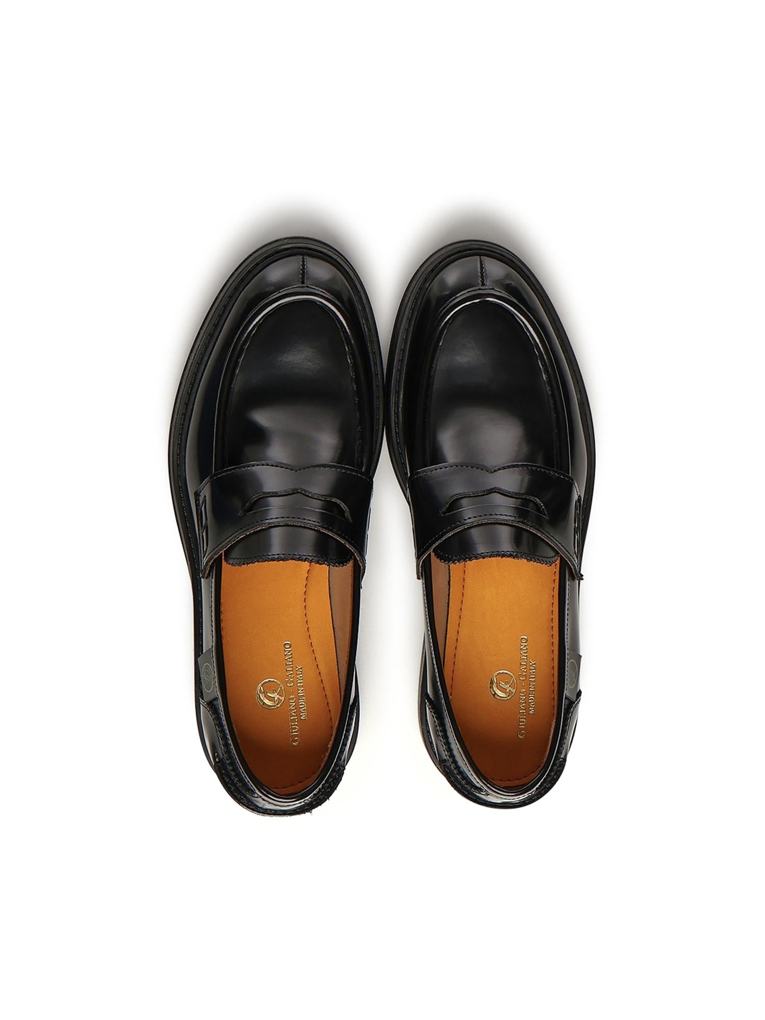 Mocassino Franky in pelle FRANKYE ABRASIVATONERO/ARANCIO GIULIANO GALIANO 