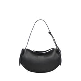 Borsa Fortune in pelle con logo FORTUNE COOKIE PEBBLE GRAIN LEATHER BLACK YUZEFI 