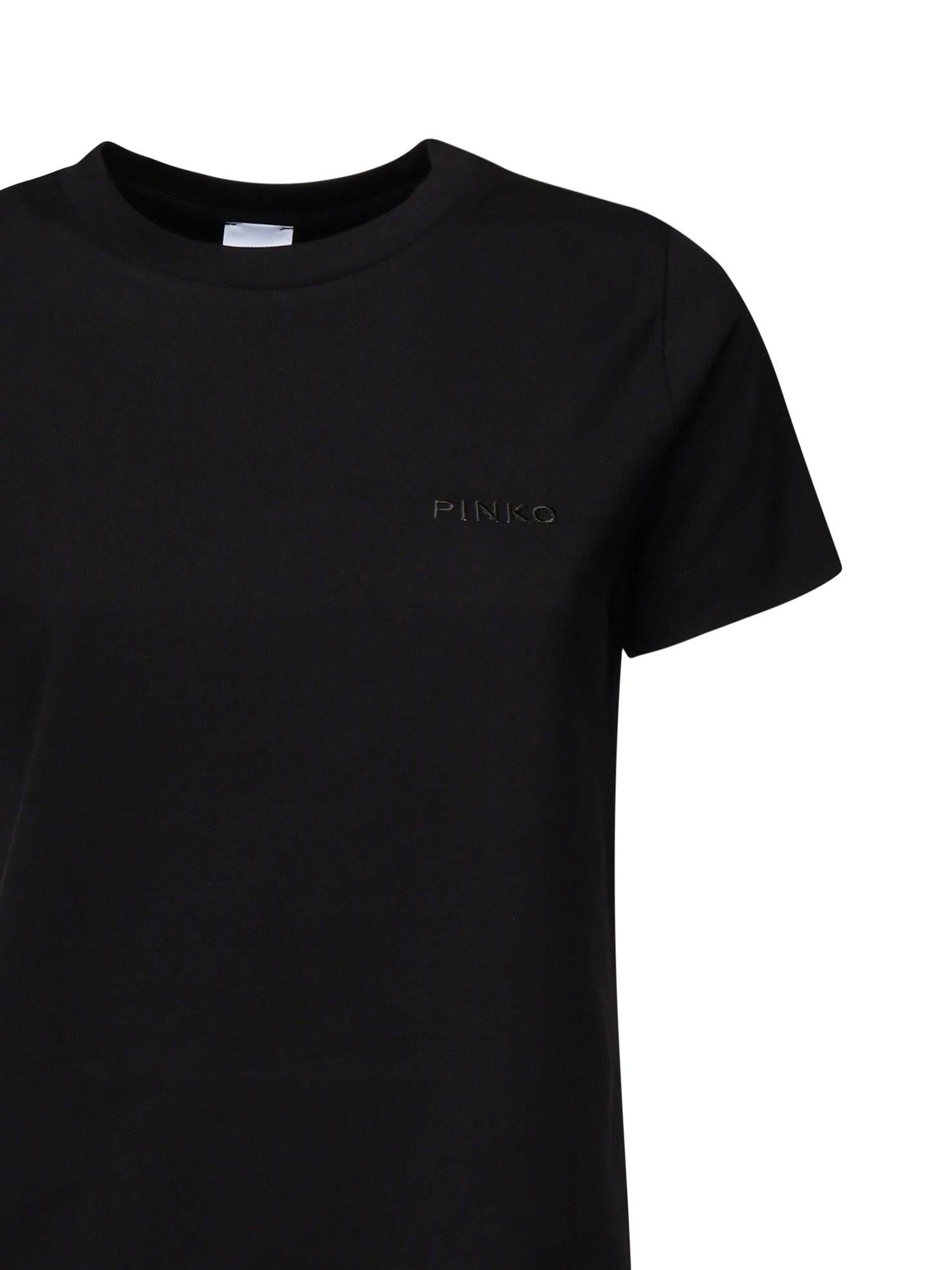 T-shirt mezze maniche ricamo logo 101752 A2HNZ99 PINKO 