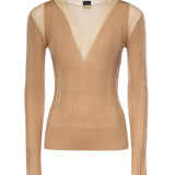 Maglia a coste con trasparenze 106317 A34BC83 PINKO 