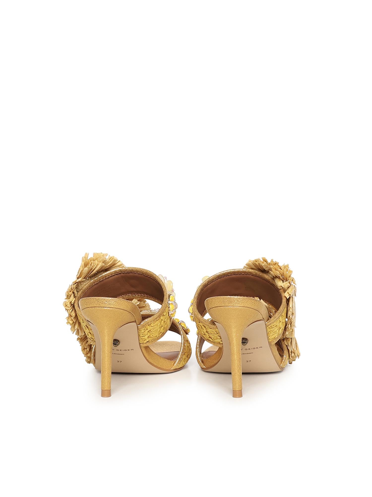 Mules in rafia 5595793999 YELLOW KURT GEIGER 