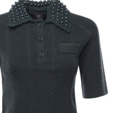 Maglia stile polo con perle 105484 A2QZX34 PINKO 