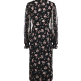 Abito in charmeuse stampa Rose vintage F611DT FSA8CHN5XQ DOLCE & GABBANA 