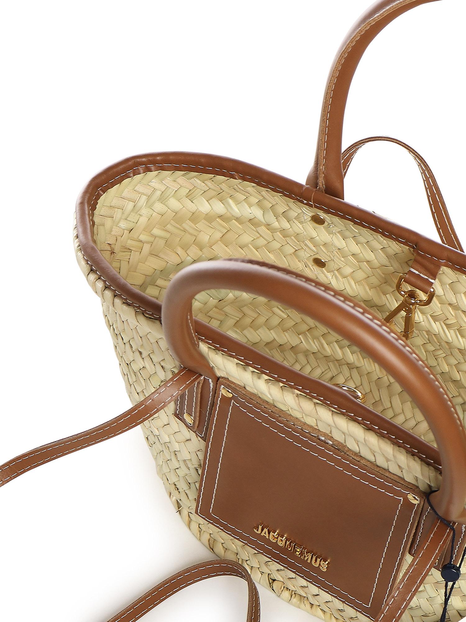 Borsa Le Petit Panier Soli in rafia e pelle BAW00044AC01C04 811 JACQUEMUS 