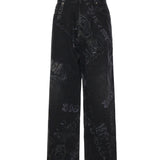 Pantaloni Baggy Minimal in denim di cotone washed crayon allover 857216 TTWA81037 BALENCIAGA 
