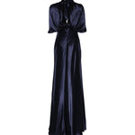 Abito lungo in raso con maniche a mantellina A04301627 0290 ALBERTA FERRETTI 