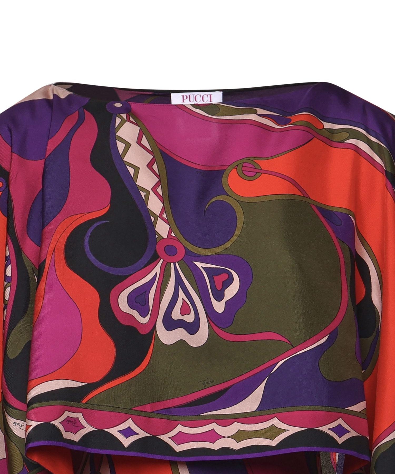 Abito lungo con stampa Orchidee 5URI30 5U731017 PUCCI 