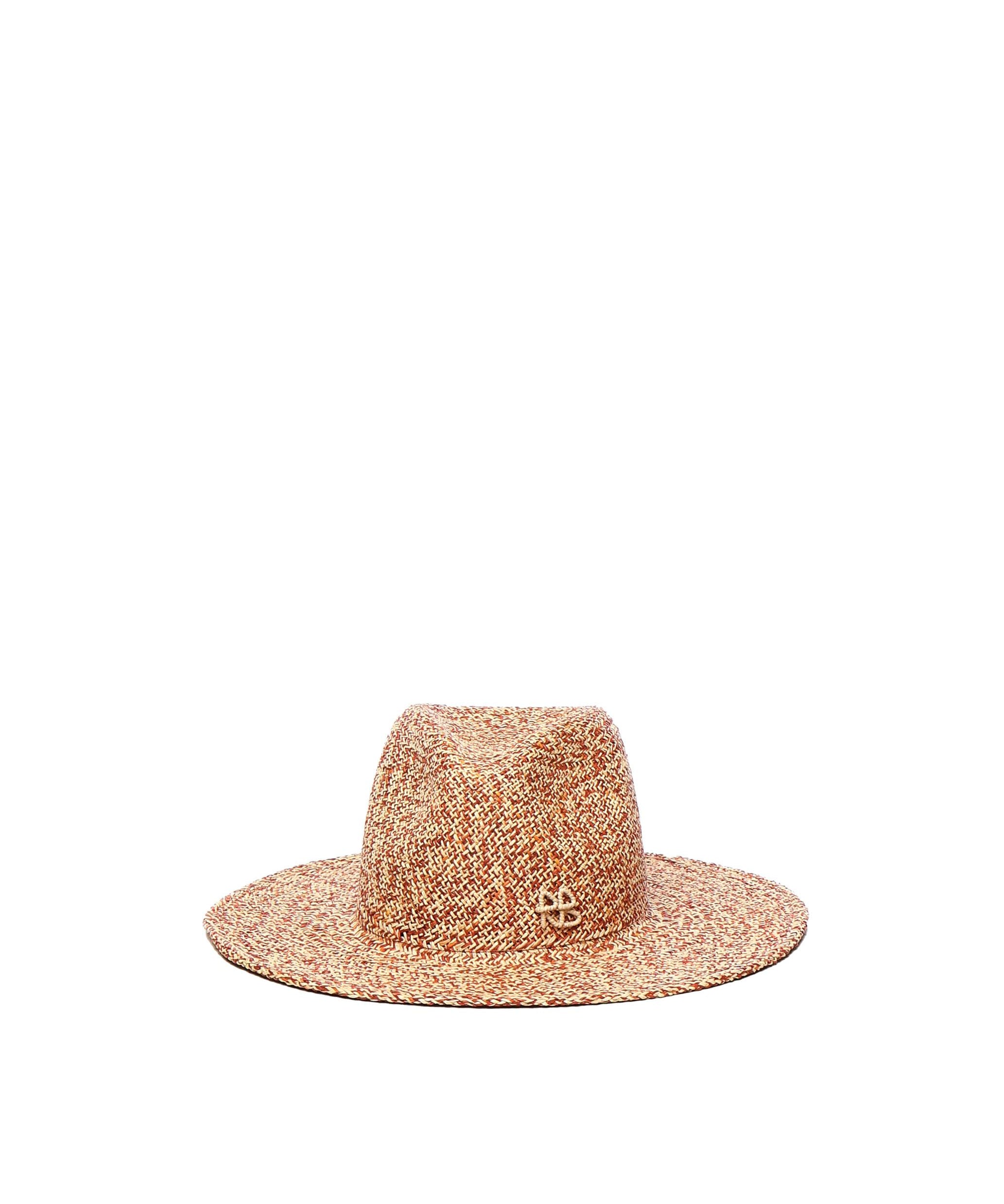 Fedora in paglia con logo FDR036067PS25 STR-9P-MICSRBBEIGE RED RUSLAN BAGINSKIY 