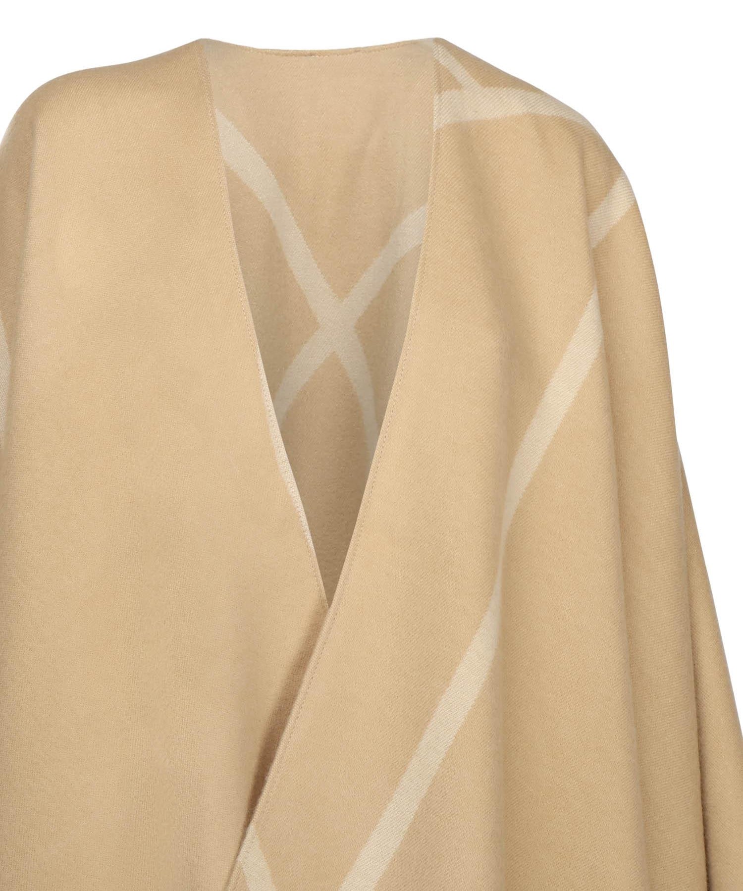 Mantella in lana con logo 2526546037600 002 MM Max Mara 
