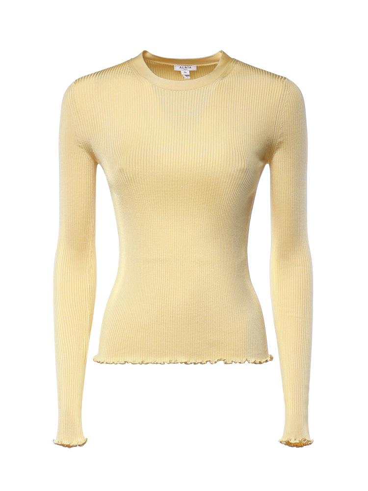 Top in maglia a coste in seta AA9H1460K232C 239 ALAIA 
