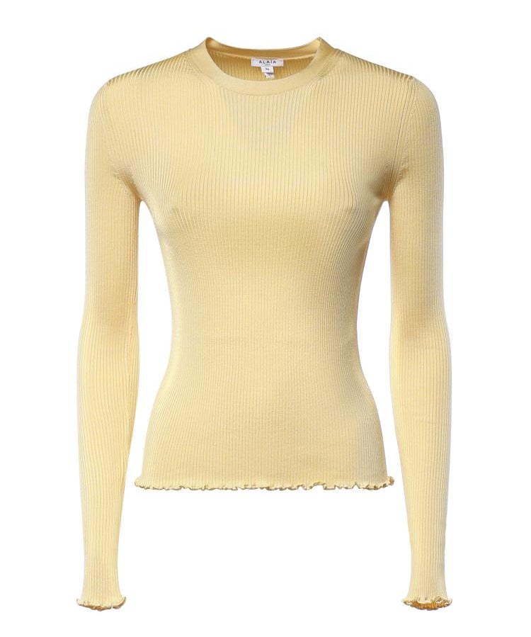 Top in maglia a coste in seta AA9H1460K232C 239 ALAIA 