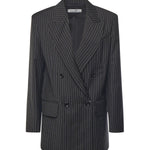Blazer doppiopetto in lana gessata 2521046021600 002 MAX MARA 
