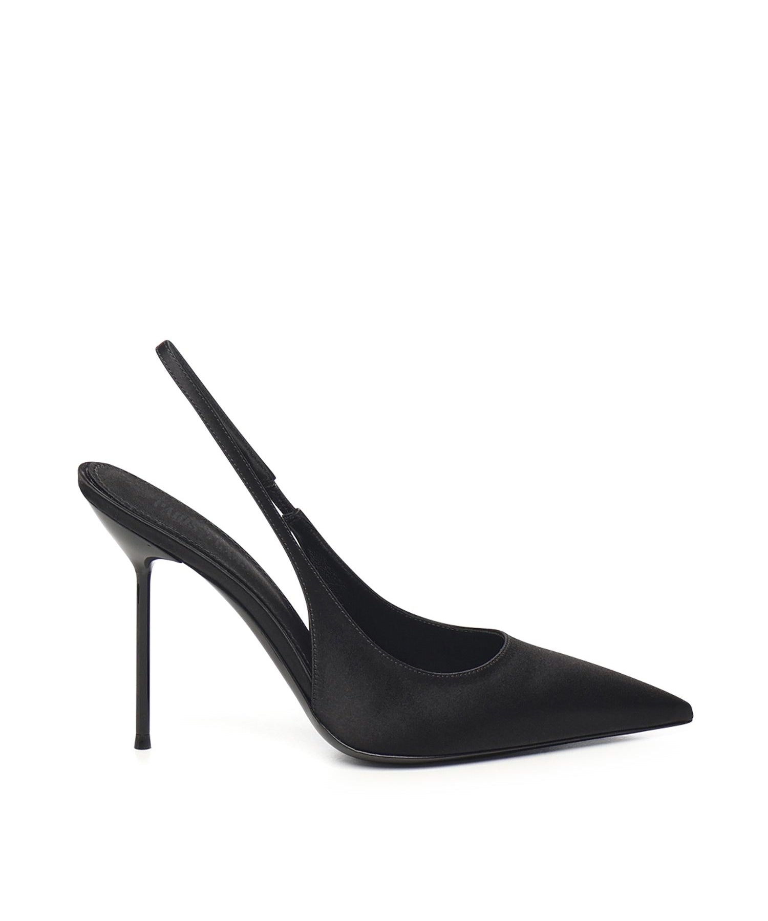 Slingback Lidia in raso PX913XTSAT BLACK PARIS TEXAS 