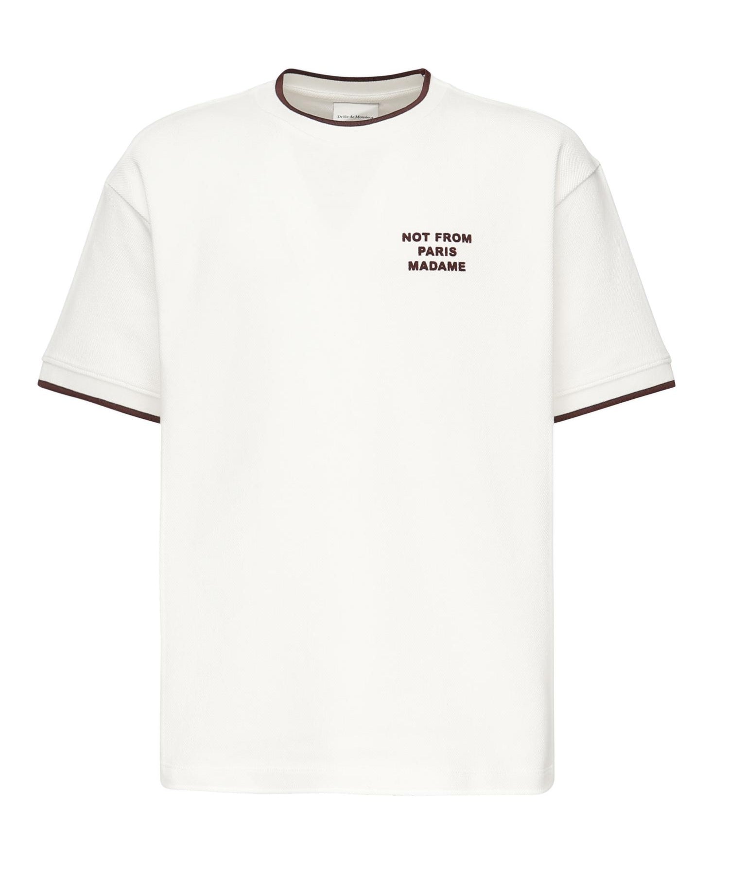 T-shirt Slogan Piqué HTS262CO167 OW Drôle de Monsieur 