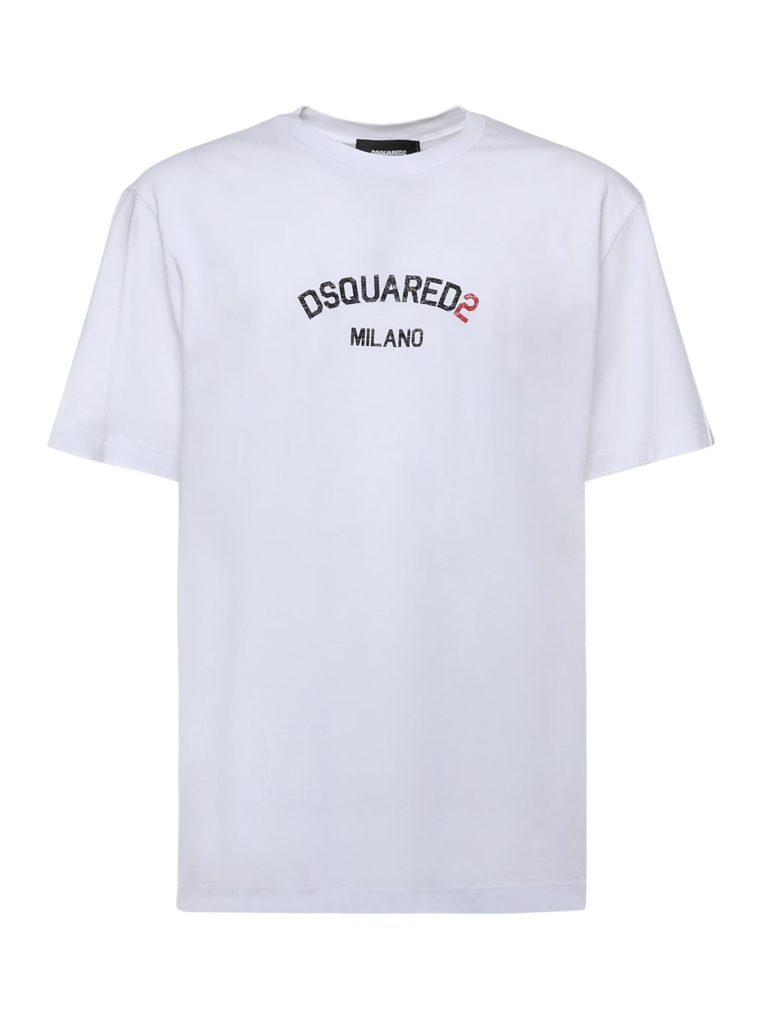 T-shirt in cotone con logo S71GD1631 D20020100 DSQUARED2 