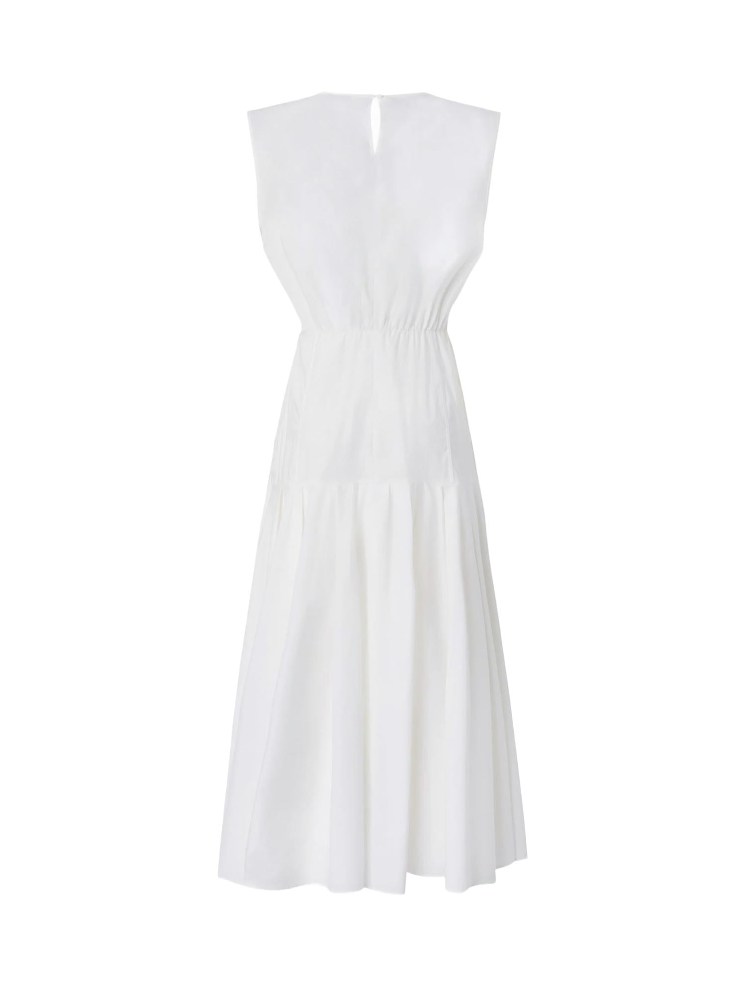 Abito midi smanicato con pieghe e cut-out 106828 A2LDZ05 PINKO 