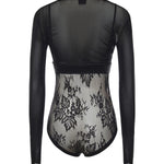 Maglia body in tulle e pizzo 106272 A33EZ99 PINKO 